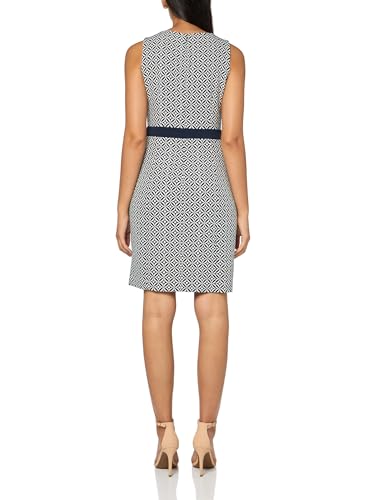 Image of Tommy Hilfiger Women's Sleeveless High Neck Colorblock Pockets Sheath Mini Dress