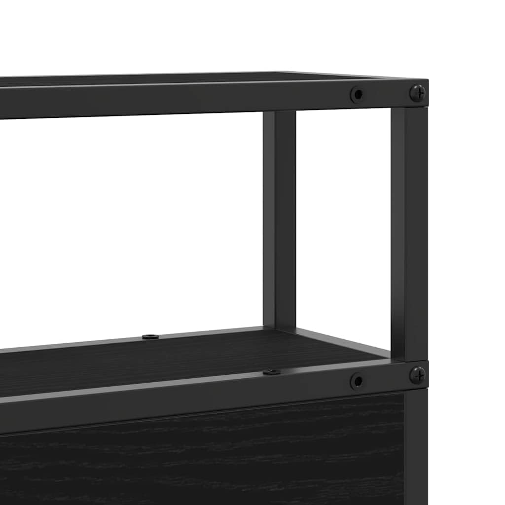 vidaXL Cabecera de Almacenamiento Roble Negro Madera de ingeniería