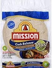 Mission 10 Inch Carb Balance Whole Wheat Tortillas LARGE Burrito 8 ct 20 oz Pack of 3 Total of 60 oz Kosher Certified