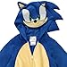 Sonic The Hedgehog Kids Onesie Pajamas - Boys Long Sleeve Zip Up Hooded Blanket Sleep - One Piece Costume - Official License Blue
