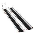 Ruedamann Portable Wheelchair Ramp, 8FT Adjustable Aluminum Ramp for Home, 600lbs Capacity,Telescoping Non-Skid Surface Wheel Chair Ramp for Home, Stairs, Steps
