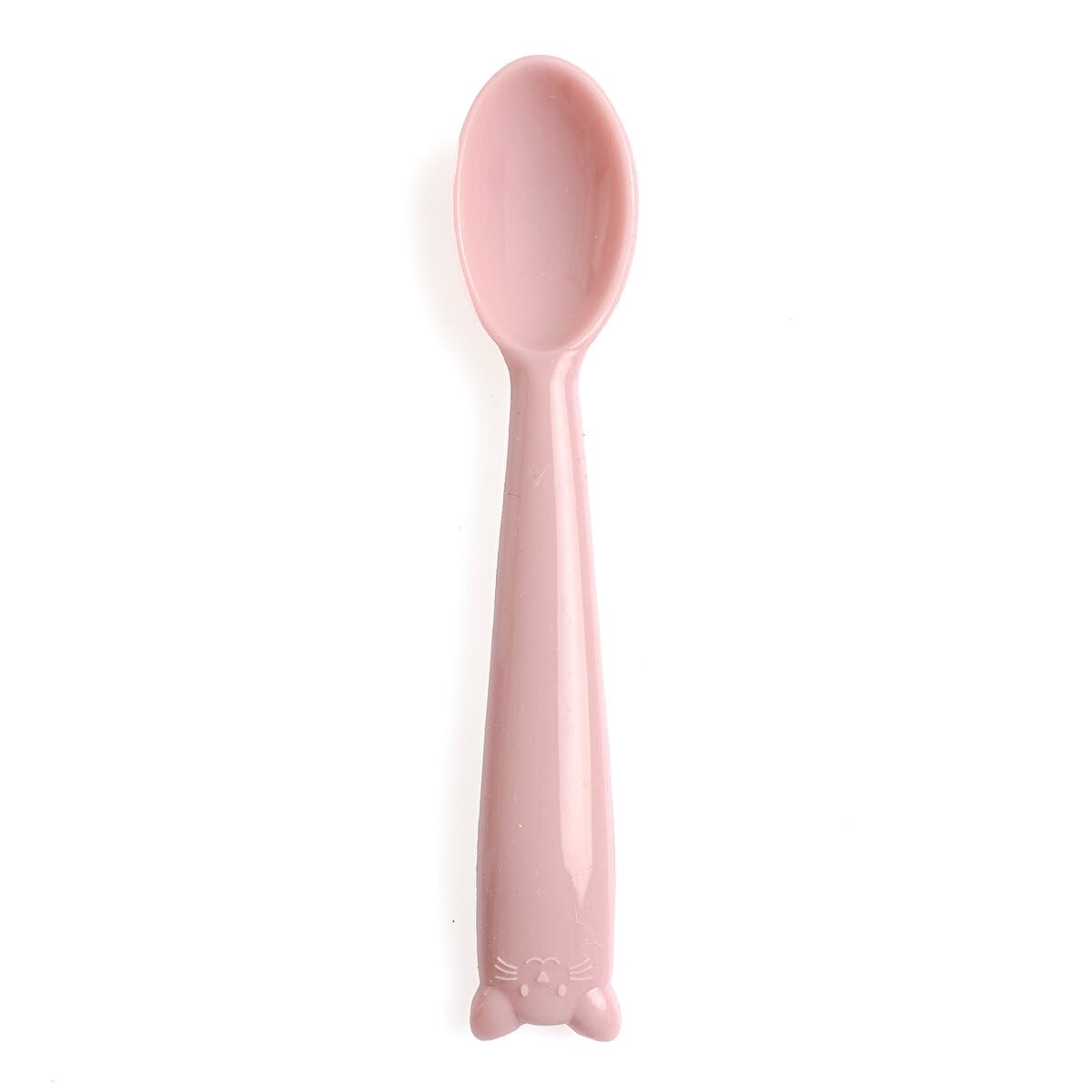 Soft Silicone Baby Weaning Feeding Spoon | BPA-Free Food-Grade Silicone | Gentle on Gums | Ergonomic Easy-Grip Handle | Designed for Self-Feeding | Suitable from First Feeding (Pink)
