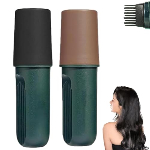 Tinte capilar 2 en 1 para retocar raíces y cubrir rápidamente las canas. Resistente al agua y al sudor. Barra correctora para cabello canoso para mujeres.