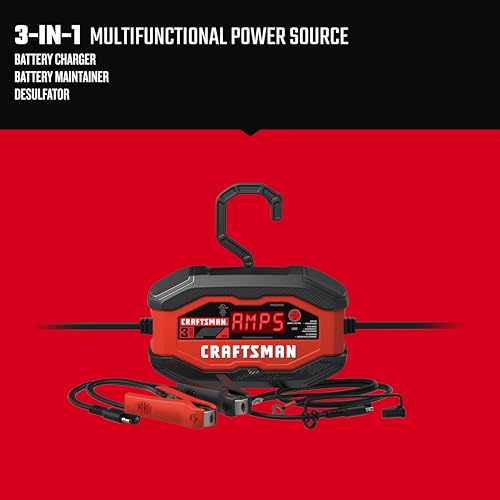 image for CRAFTSMAN Battery Charger and Maintainer, CMXCESM260, 3-in-1, Fully Au