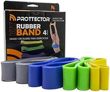 Kit Mini Elásticos Fitness com 4 tensões, Multicor, Prottector
