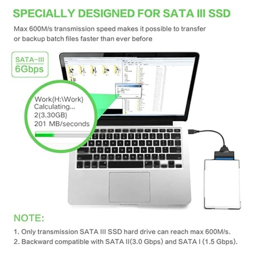 Adaptador cable SATA a USB 3.1 Tipo C para disco duro 2.5" miniatura 2
