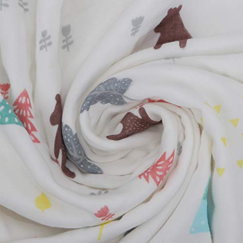 Image of Kassy Pop Printed 6 Layer Bamboo Muslin Blanket Cum Swaddling Towel for Baby, Toddlers | 70% Bamboo, 30% Cotton | AC Quilt, Multi-Purpose Blanket | 110cm x 110cm (Multicolor Print)