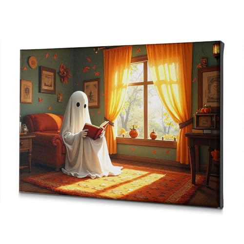 Toile artistique ghost reads a book impression haute définition décoration 30 x 40 cm