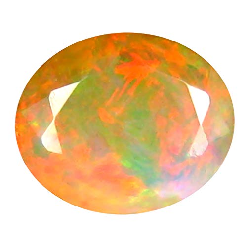 Opale arc-en-ciel naturelle ovale 11x9 mm pour bague de fiançailles