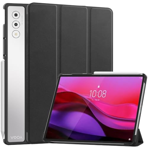 Kepuch Custer Funda para Lenovo Yoga Tab Plus, Yoga Pad Pro TB-520FU 12.7',Slim Smart Cover Fundas Carcasa Case Protectora de PU-Cuero - Negro