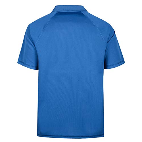 Tiheen Men's Moisture Wicking Short Sleeves Polo Shirt With Pocket (Blue 3Xl) #TOP3