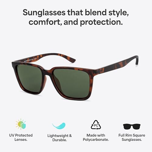 Image of VINCENT CHASE EYEWEAR By Lenskart | Full Rim Sqaure Branded And Stylish Rectangle Sunglasses | Polarized And 100% UV Protected | Men & Women's | VC S11167
