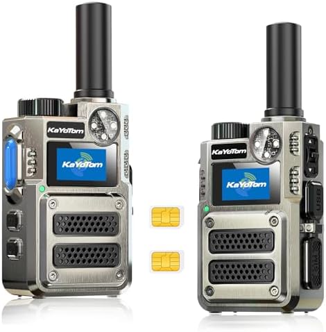 (Unlimited Range) Lifetime Free Global Walkie Talkies 4G LTE Long Range Two-Way Radios 5000+ Miles with Nationwide & Global Range,SOS Alert Poc Radios for Hiking,Truck Fleet,Construction site