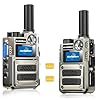 （Lifetime Free） Global Unlimited Range 4G LTE PoC Rapid Walkie Talkies Long Range Two-Way Radios 5000+ Miles with Nationwide Range,SOS Alert Long Distance Radios for Truck Fleet,Construction site