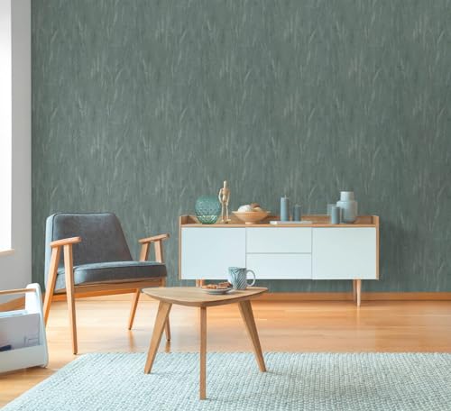 Papel pintado floral tejido no tejido de lujo Profhome verde pátina plata 7