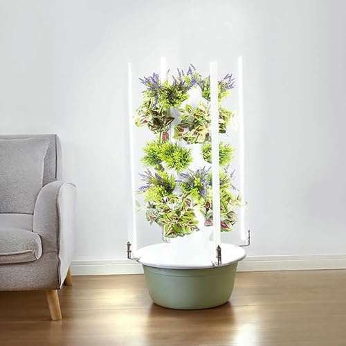 Sistema di coltivazione idroponica con luce a LED e pompa, torre idroponica a 9 strati per coltivare erbe, frutta e verdura