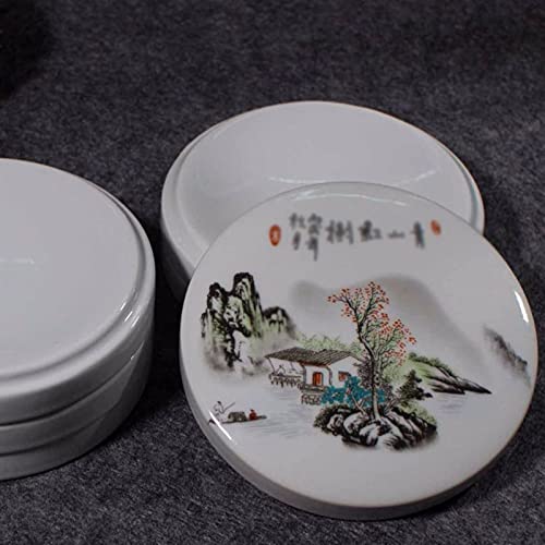 Paleta de cerámica para pintura china de porcelana fina con tapa 8