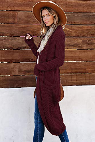 Jayscreate Women's 2024 Open Front Cardigan Sweaters Two Ways to Wear Chunky Knit Lightweight Long Sleeve Cardigan3