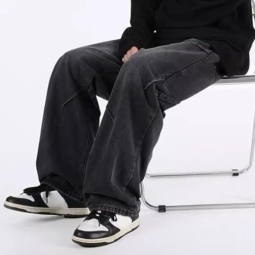 DGHM-JLMY Men's Baggy Hip Hop Jeans Irregular Sutures Wide Leg Denim Pants Casual Loose Fit Long Trousers Streetwear2