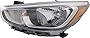 Evan-Fischer Headlight Assembly Compatible with 2015-2017 Hyundai Accent Halogen Standard Type Hatchback/Sedan Driver Side