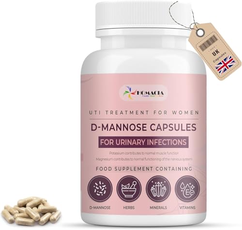 D-Mannose Capsules | Bladder Control & Urinary Tract Infection Treatment | | UTI Treatment for Women | High Strength 1500 mg | 120 Caps