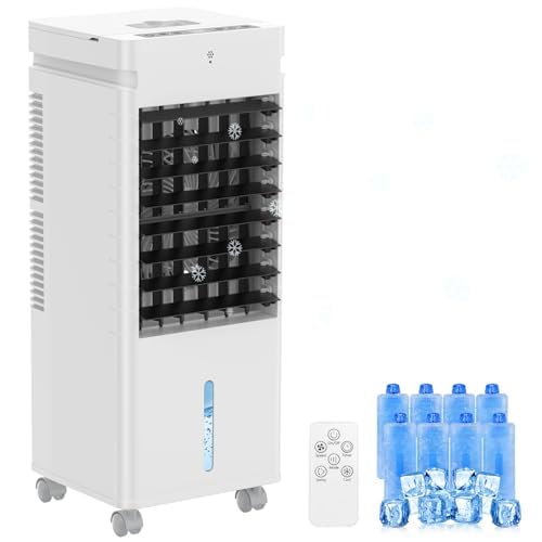Aire Acondicionado Portátil, Enfriador de Aire por Evaporación con Ventilador de 20W, Depósito de 12L y Cristales de Hielo – 3 Modos, 12 Velocidades, Oscilación, Temporizador y Mando a Distancia Aire Acondicionado Portátil, Enfriador de Aire por Evaporación con Ventilador de 20W, Depósito de 12L y Cristales de Hielo – 3 Modos, 12 Velocidades, Oscilación, Temporizador y Mando a Distancia