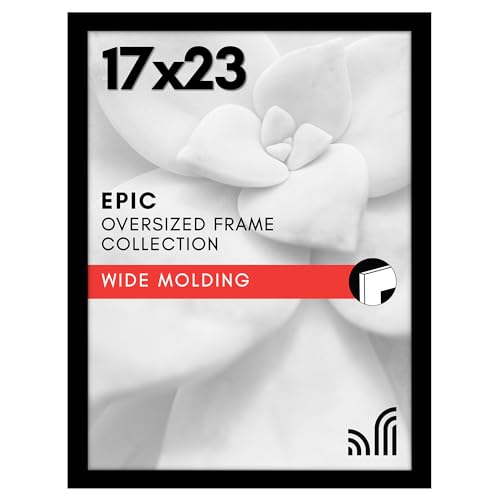 Americanflat 17x23 Picture Frame with Polished Plexiglass - Black Picture Frame - Wide Photo Frames Made of Engineered Wood for Vertical or Horizontal Wall Display - Epic Collection - Black