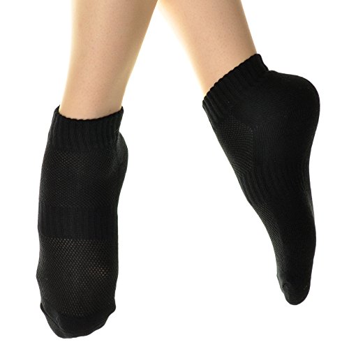 Swan Unisex Cotton Ankle Socks with Arch Support and Cushioned Soles (12-Pack)