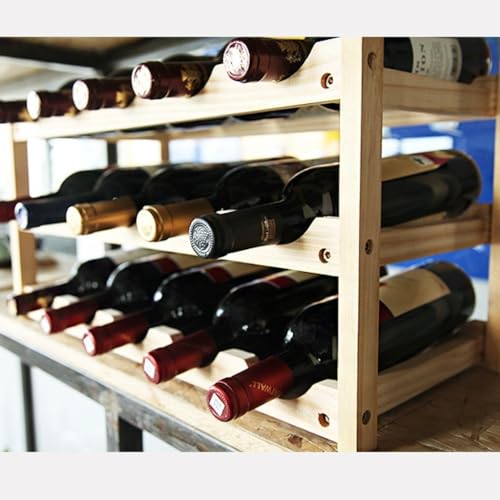 Soporte para botellas de vino de madera con escritorio miniatura 4
