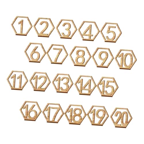 Unomor 20Pcs Wooden Table Numbers Elegant Wedding Table Signs for Reception Party Banquet Decor Sturdy Wooden Design for Easy Guest Seating Identification