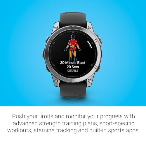 Image of Garmin fēnix E - 47 mm, AMOLED, Premium Multisport GPS Smartwatch, Long-Lasting Battery Life, Stainless Steel with Black Band