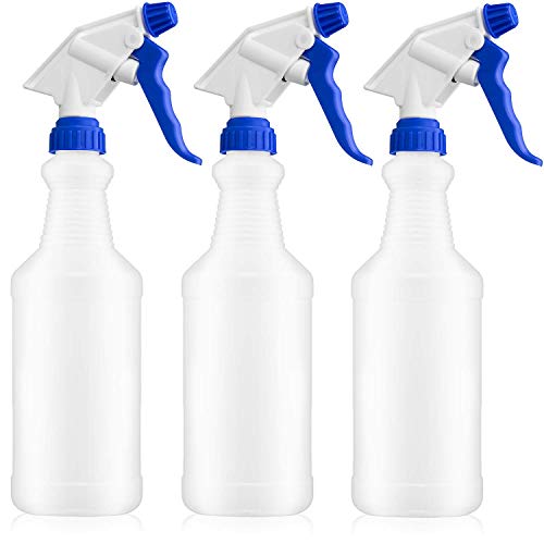 BAR5F Heavy-Duty Spray Bottle with Special Heavy Duty VITON Piston Gasket Superior Chemical Resistance Aggressive Chemicals Adjustable Trigger Sprayer Nozzle (All-Purpose, Blue, 16 oz, 3 Pack)