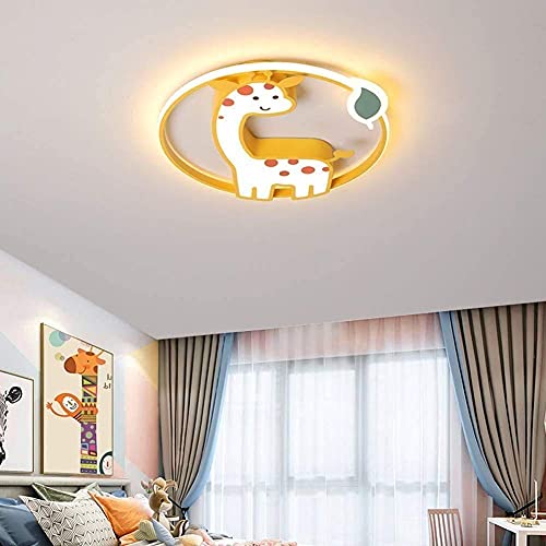 Lámpara de techo LED para dormitorio infantil Lámpara de techo LED de dibujos animados Jirafa creativa Forma de animal Lámpara de techo para habitación de niños, Iluminación decorativa Araña,