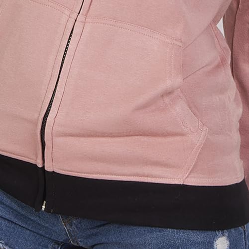 Image of CAUSTIC Women's Hoodie Jacket Sweatshirt - Casual Full Zip Up Long Sleeve Cotton Blend Outwear with Pockets & Hooded Top (White)