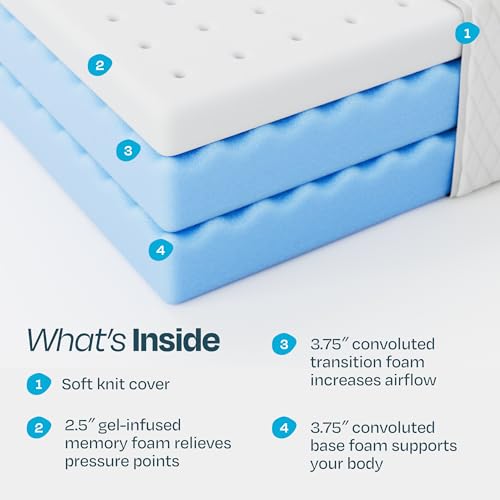 Image of Linenspa 10 Inch Gel Infused Memory Foam Mattress - King Size - Medium Plush - Cooling Gel - Mattress in a Box - Primary or Guest Bedroom - Pressure Relieving and Breathable - CertiPUR-US Certified