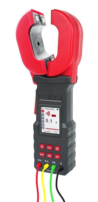 Clamp Earth Resistance Tester Meter 20kΩ 9999kΩm Ground Pile Type Clamp Tester For Earth Resistance Measurement,Loop Resistance Measurement,Soil Resistivity Measurement,Earth Voltage Measurement