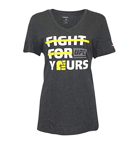 Camiseta Reebok UFC mujer gris con cuello en V manga corta AO2362