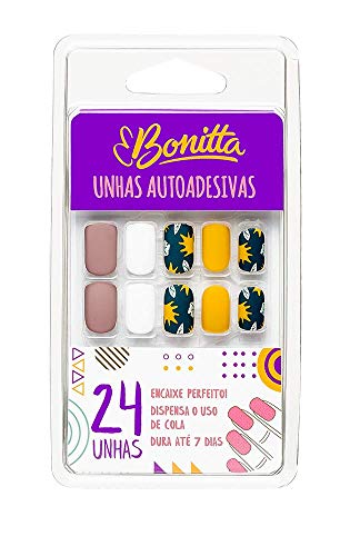 Bonitta Unhas Postiça Com Cola Autoadesiva Outono 642Bt 24 Unidades