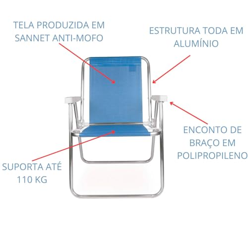 Mor - Cadeira Alta Alumínio Azul Marinho Original