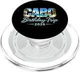 Viaje de cumpleaños a Cabo 2026 México Vacaciones Playa Baja Cali Crew PopSockets PopGrip para MagSafe