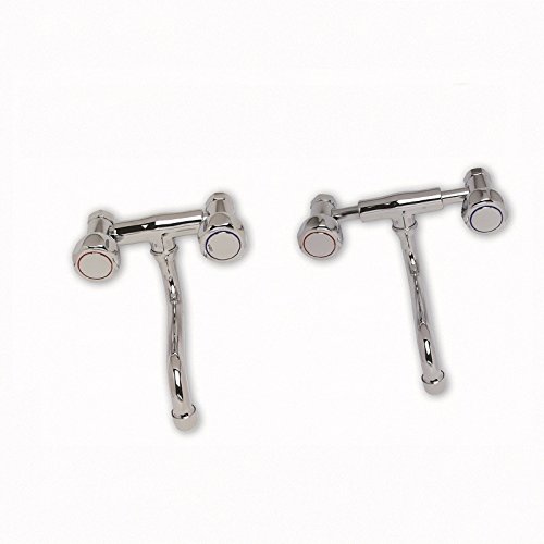 Gruppo lavello ad interasse variabile, Gruppo lavello a muro con interasse variabile da mm.130 a mm.200 in ottone cromato