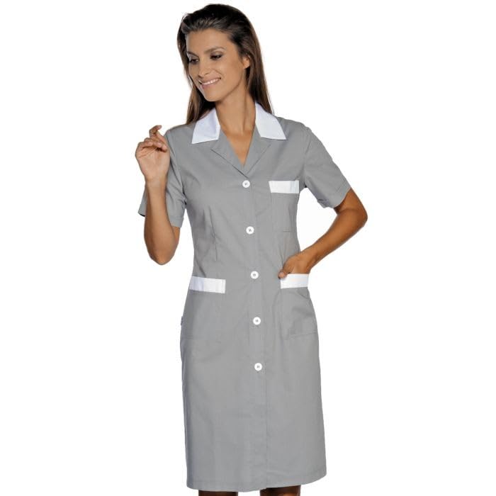 I.sacco Camice Mezza Manica da Donna POSITANO in Poliestere Cotone (Grigio+bianco)
