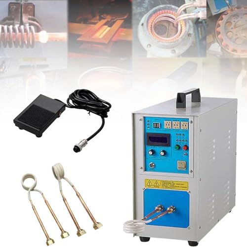 GZGHRZQS Machine de Chauffage par Induction HF 15KW 220V | Four De Chauffage pour MéTaux, Trempe, Soudage Et Fusion | 40°C~2000°C | éQuipement De Trempe Et De Refroidissement De Tubes en Cuivre