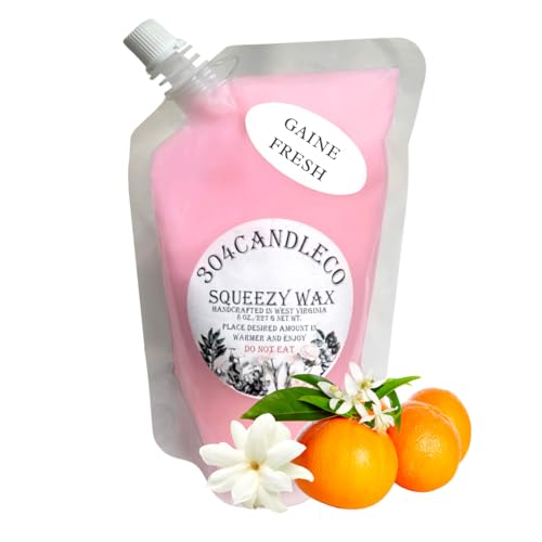304CandleCo Large Squeeze Soy Wax Melt - 50 SCENTS! - Highly Fragrant &amp; Hand-Crafted - Easy Mix &amp; Match - American Made - Perfect for Wax Warmers (8oz, Gaine Fresh)