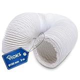 VIOKS Tubo di scarico per cappa aspirante, 3 metri, tubo di ventilazione 105 mm, in PVC