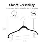 Amazon Basics Velvet, Non-Slip Skirt Clothes Hangers with Clips, Organize Pants and Skirts, Black/Silver, Pack of 24 - Image 5