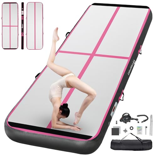 FBSPORT Airtrack Matte,10/20cm Hoch Verdicken 2/3/4/5/6/ M Tumbling Matte,Gymnastikmatte mit Luftpumpe,Trainingsmatte mit Tragetasche,Turnmatte für Zuhause, Outdoor,Yoga, Übungsgymnastik usw