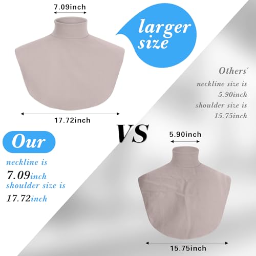 Image of Cutecrop Turtleneck Dickey Extra Large Fake Collar Detachable Dickey Collar Half Mock Turtleneck for Men Women