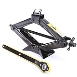 LEADBRAND Black Scissor Lift Jack, 1.3 Tons (2866lbs.) Capacity with Strength-Saving Design Handle, Rachet Handle