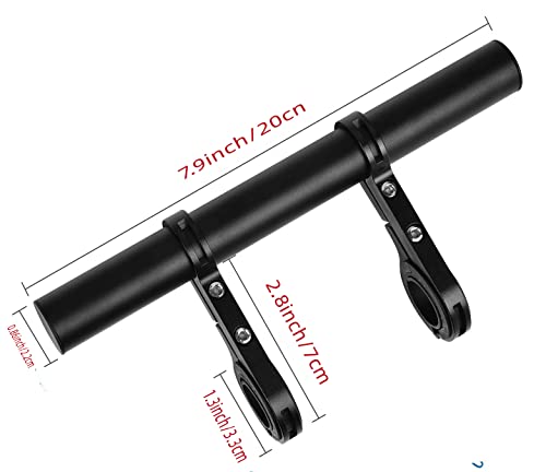 Bike Handlebar Extender, Bicycle Handlebar Extension is Suitable for Mountain Bicycles Road Bikes and Install Mobile Phone Bracket, Lamp and CodeMeter(20CM)